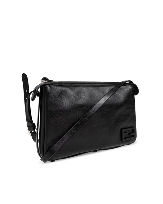 Fendi Black Leather Shoulder Bag 'Simply Medium'