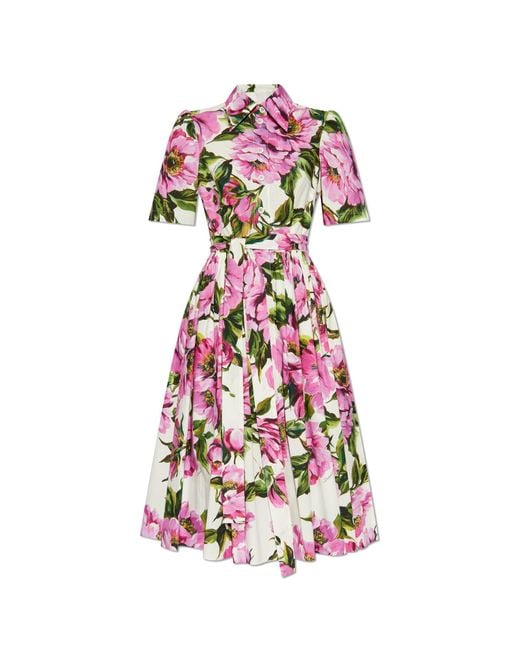 Dolce & Gabbana Multicolor Dress With Floral Pattern