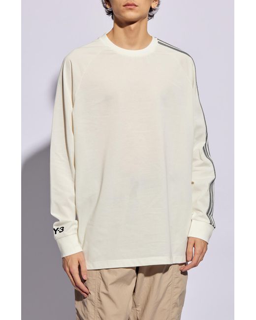 Y-3 White T-shirt With Long Sleeves, for men