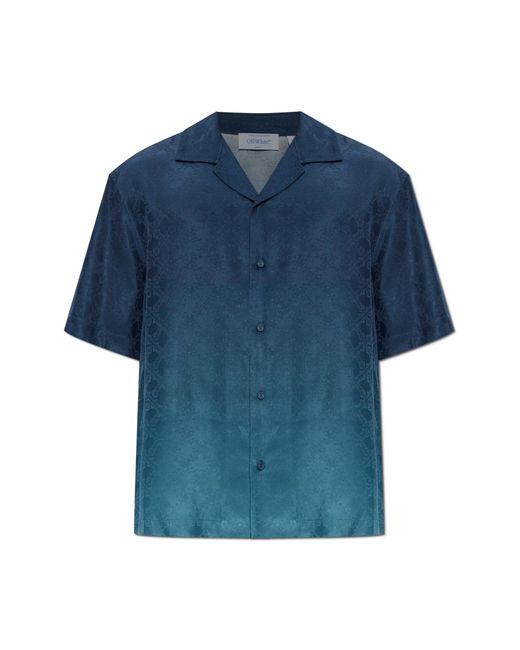 Off-White c/o Virgil Abloh Blue Shirt With Monogram for men