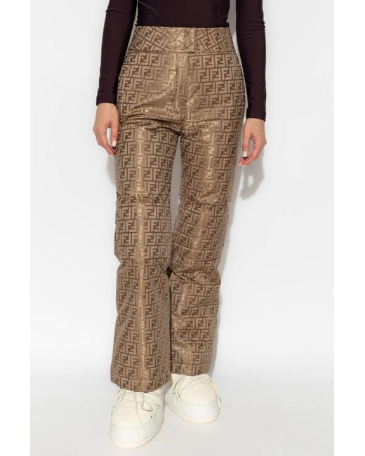 Fendi Natural Ski Pants With Monogram