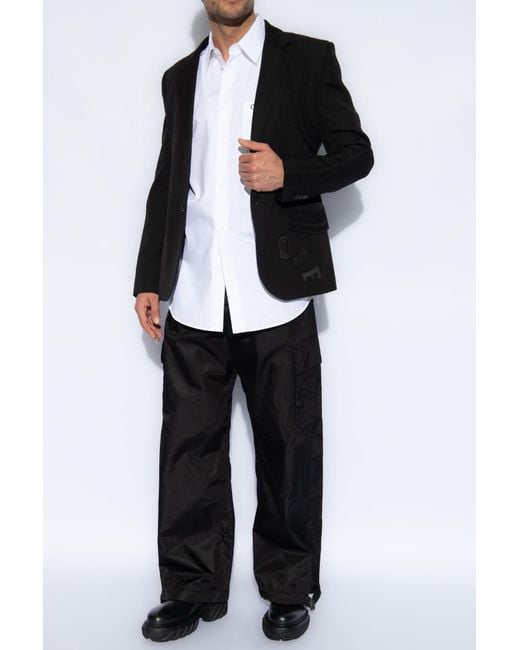 Off-White c/o Virgil Abloh Black Trousers With Logo, for men
