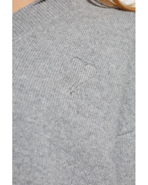 AMI Gray Sweater With Logo