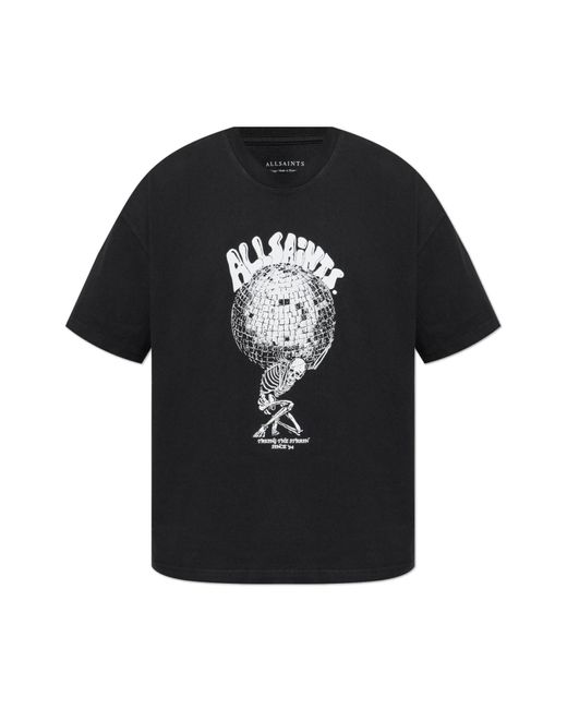 AllSaints Black T-Shirt Burden for men