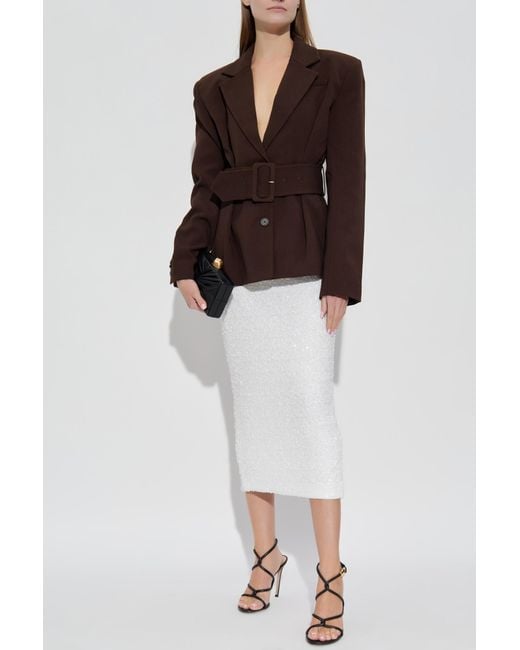 ROTATE BIRGER CHRISTENSEN White Sequin Skirt