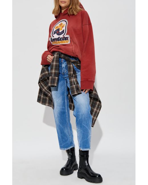 DSquared² Red Sweatshirt With Logo