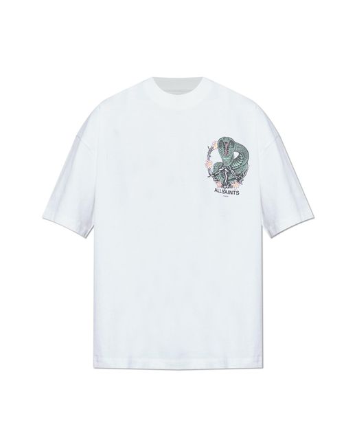 AllSaints White T-Shirt "Snakebite" for men