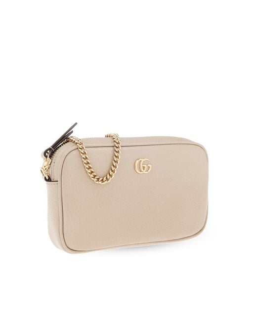 Gucci Natural 'GG Marmont Mini' Shoulder Bag,