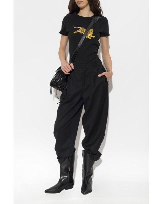 KENZO Black Wool Trousers