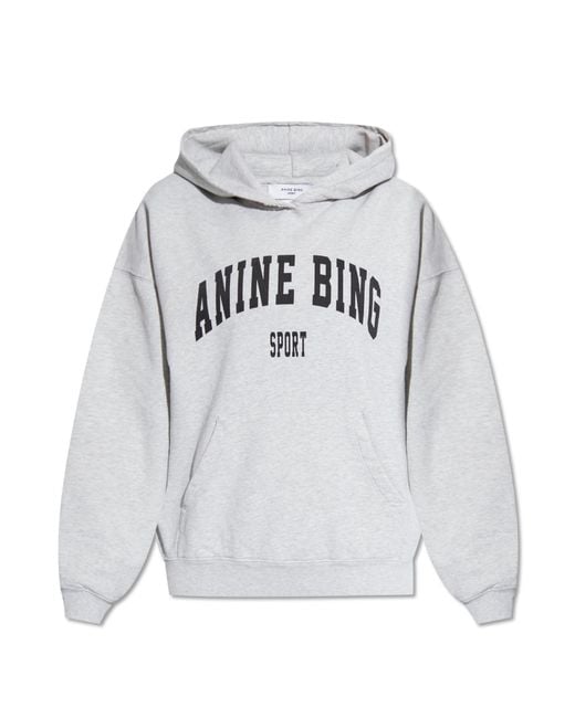 Anine Bing Gray Sport Collection Harvey Hoodie
