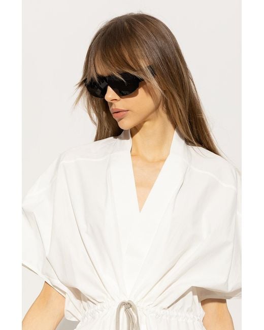 Rick Owens Black Rectangular Sunglasses
