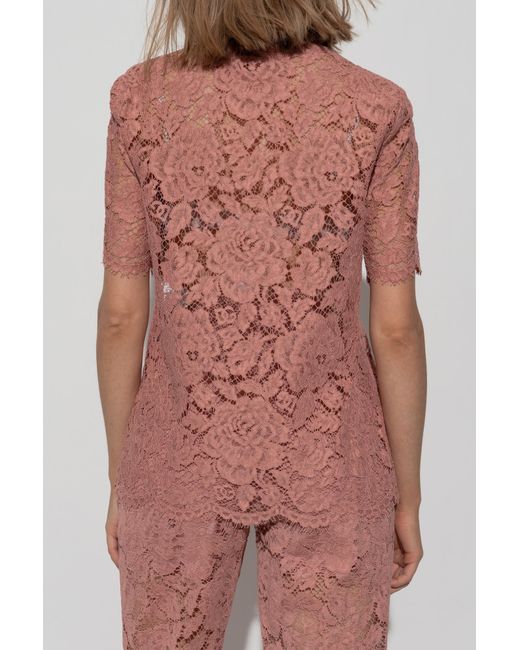 Dolce & Gabbana Pink Lace Top