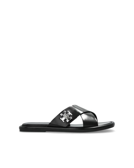 Tory Burch Blue Slides T-Lock