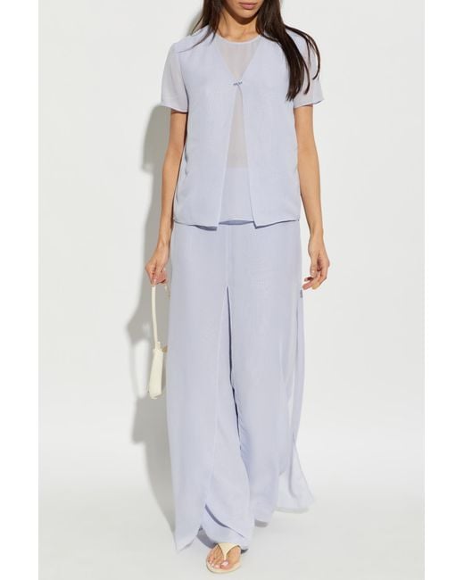 Emporio Armani White Top With A Round Neckline