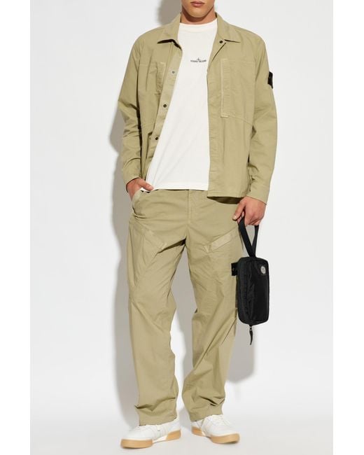 Stone Island Green Shirt With Logo Patch for men