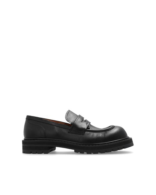 Marni Black Leather Loafers, for men