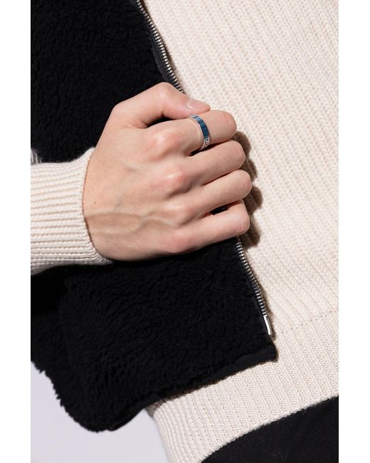 Fendi Black Ring With Logo for men
