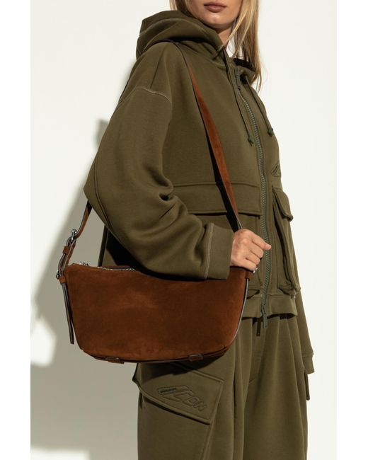 Moschino Green Suede Shoulder Bag