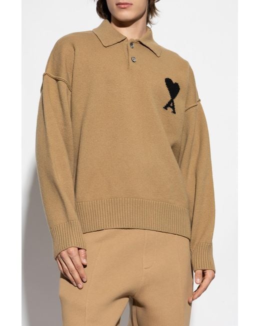 AMI Natural Wool Polo