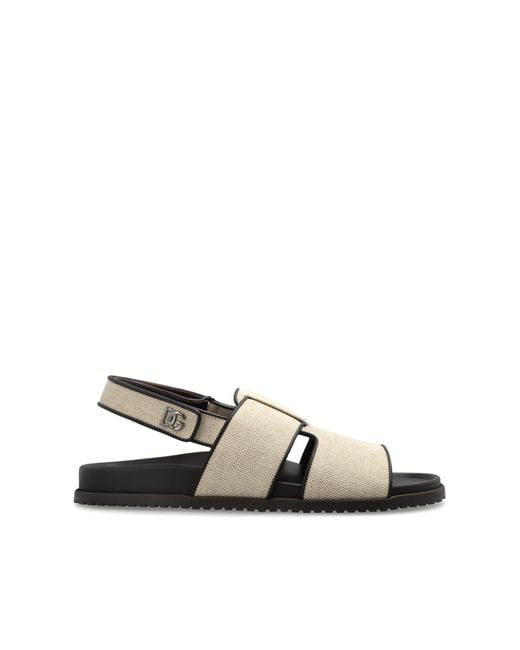 Dolce & Gabbana White Sandals With Logo for men