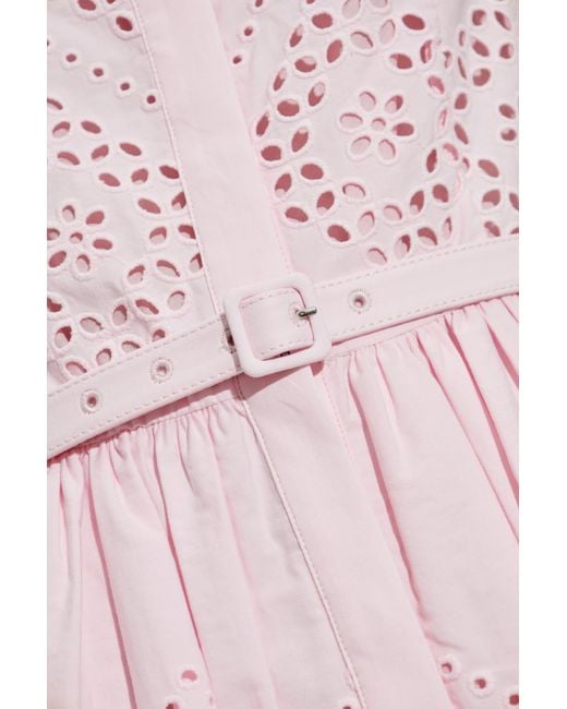 Self-Portrait Pink Lace Dress With Belt