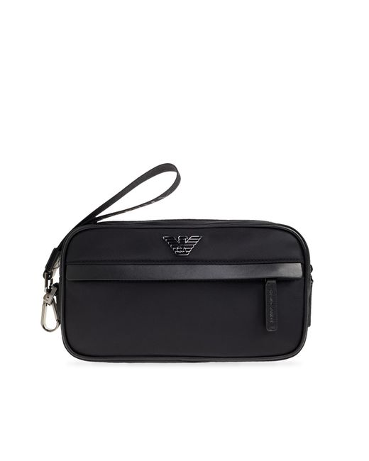 Emporio Armani Black Cosmetic Bag From The "Sustainability" Collection for men