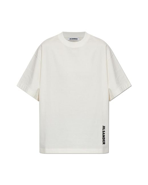 Jil Sander White T-Shirt With Printed Logo
