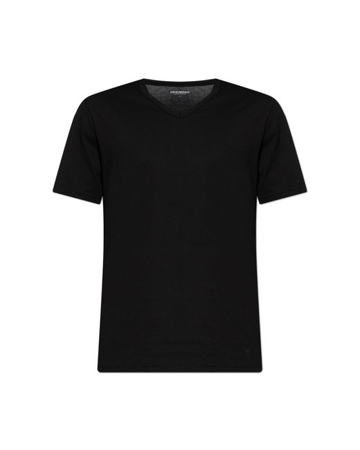 Emporio Armani Black 2-Pack Of Underwear T-Shirts for men