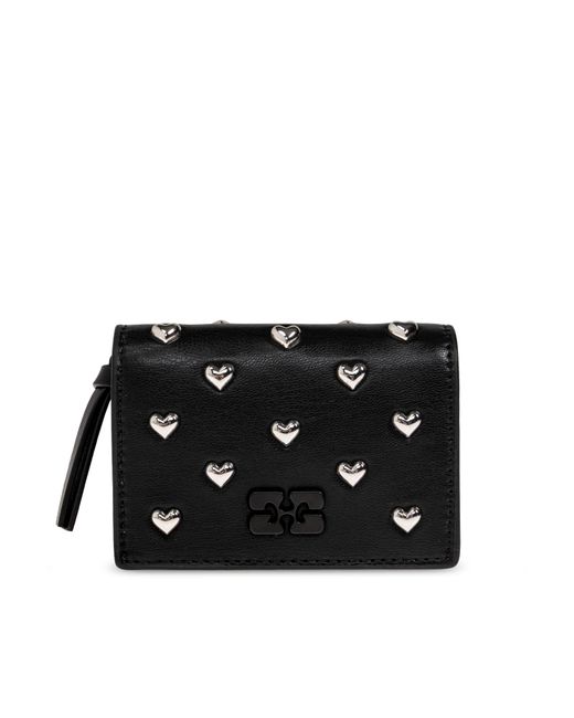 Ganni Black Studded Wallet