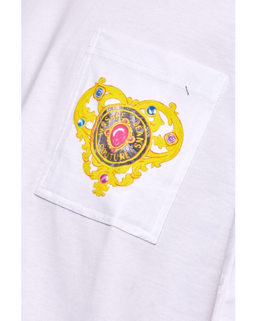 Versace White T-shirt With Pocket, for men