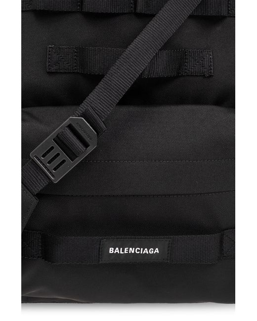 Balenciaga Black 'army' Backpack With Logo, for men