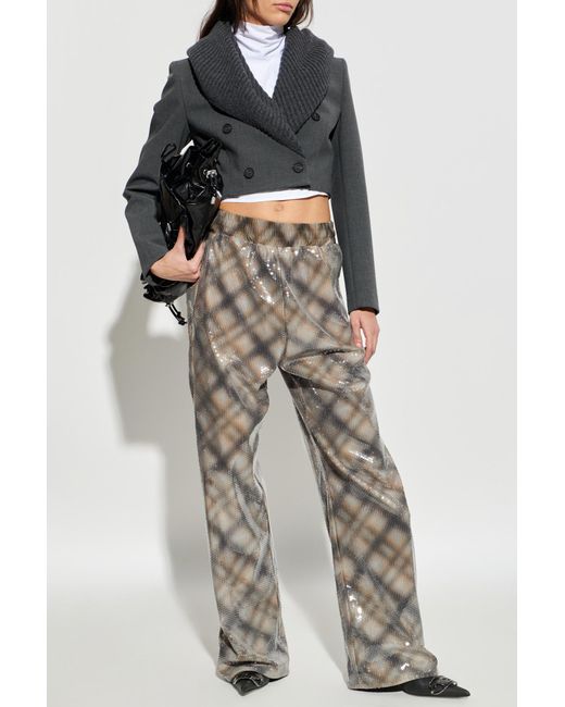 DIESEL White Sequin Trousers