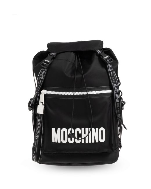Moschino Black Backpack With Logo, for men