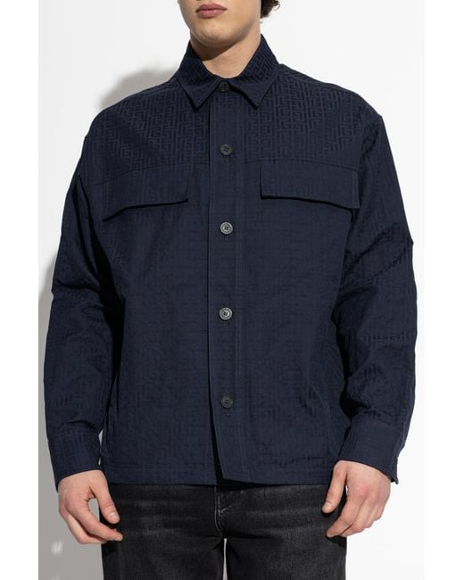 Balmain Blue Monogram Jacket for men