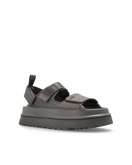 Ugg White 'Goldenglow Embossed' Sandals