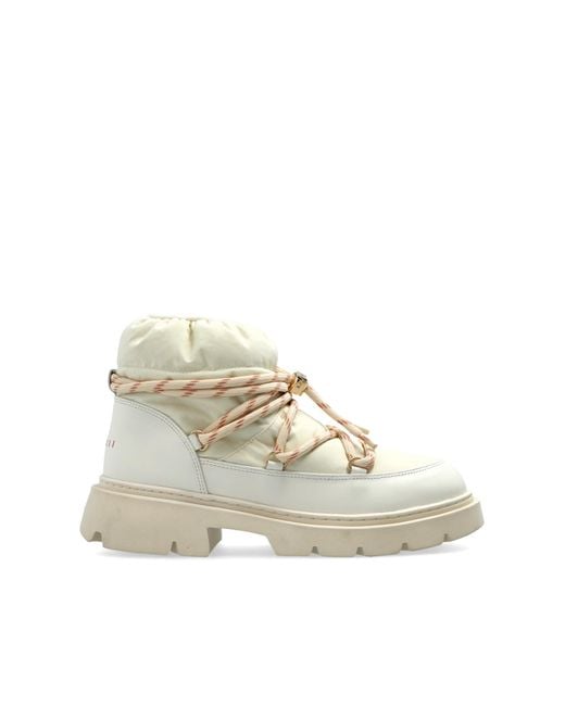 Inuikii White 'Biker Puffer' Snow Boots