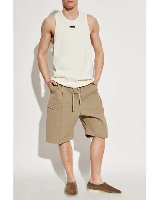 Fear Of God Natural Pleated Shorts for men