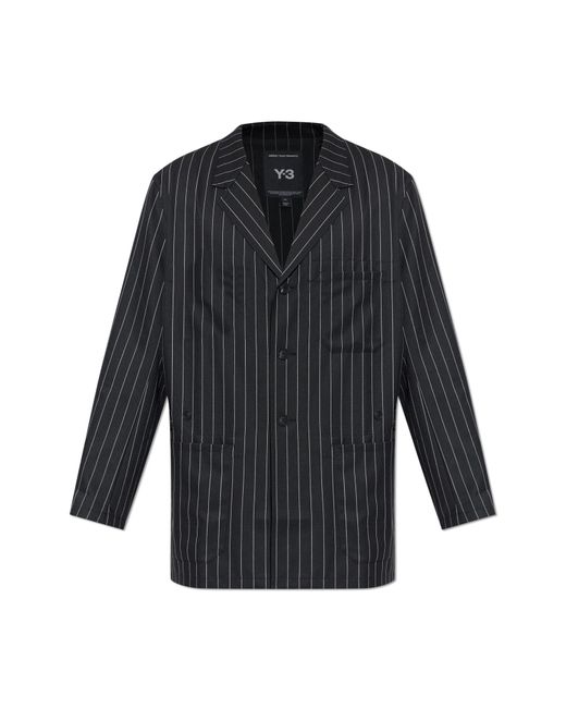 Y-3 Blue Pinstripe Pattern Blazer for men