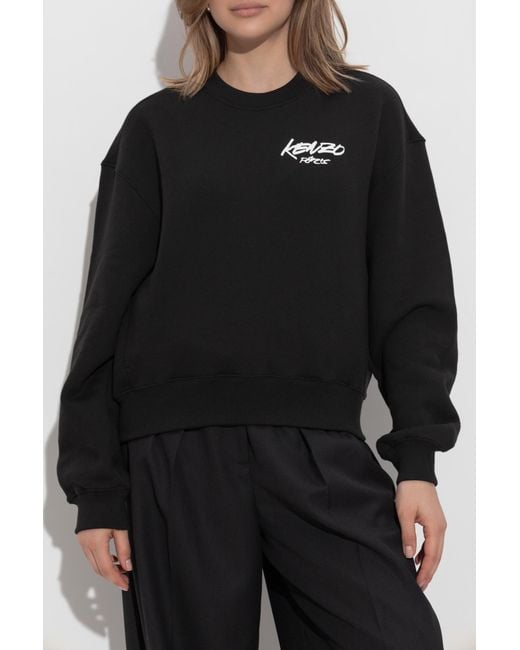 KENZO Black Sweatshirt With Printed Logo