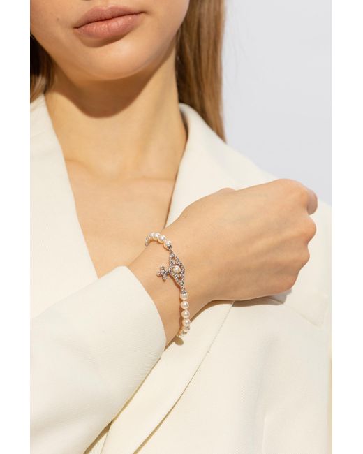 Vivienne Westwood White 'Olympia' Bracelet With Logo