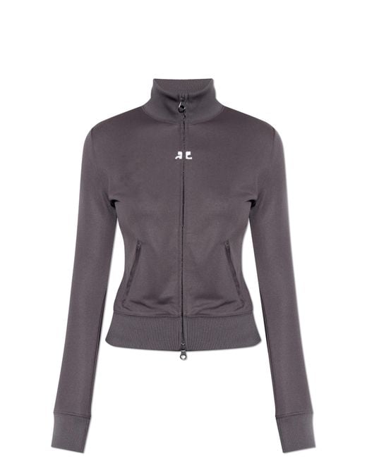 Courreges Purple Sweatshirt With Stand-Up Collar