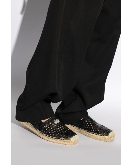 Dolce & Gabbana Black Espadrilles With Logo Appliqué for men