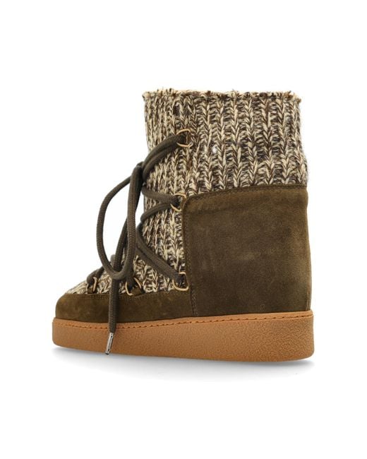 Isabel Marant Brown Wedge Snow Boots "Nowla"
