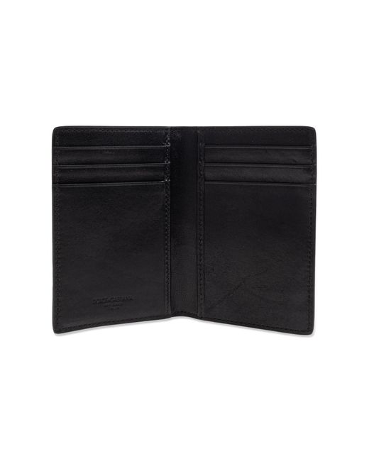 Dolce & Gabbana Black Leather Card Holder for men