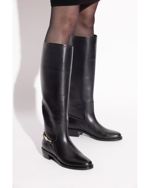 Ferragamo Black Therma Leather Boots
