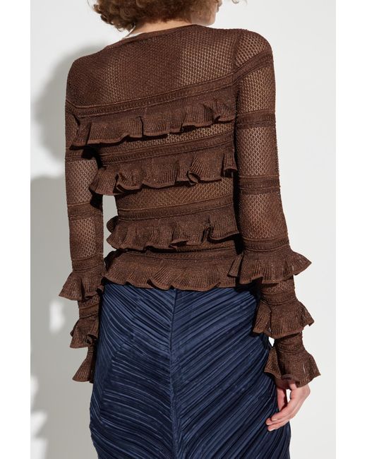 Zimmermann Blue Top With Ruffles