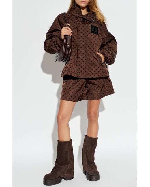 Ganni Brown Polka Dot Patterned Shorts