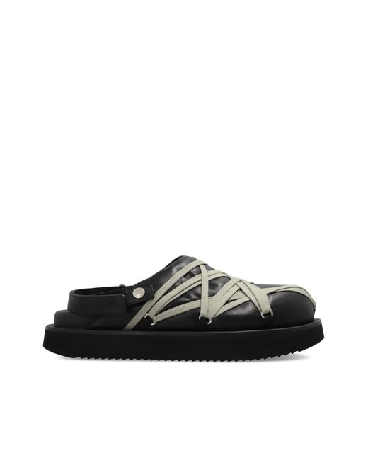 Rick Owens Black Platform Flip-Flops 'Padded Megalace' for men