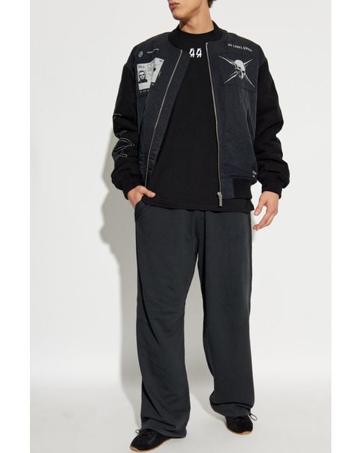 44 Label Group Black Cotton Sweatpants for men