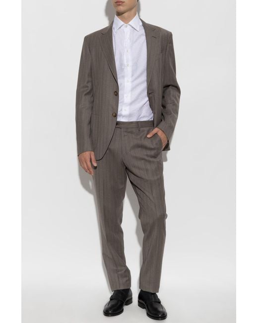 Etro Gray Wool Suit for men